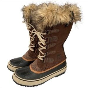 Sorel Joan of larctic Women's Brown and Black Fur-Lined Winter Boots